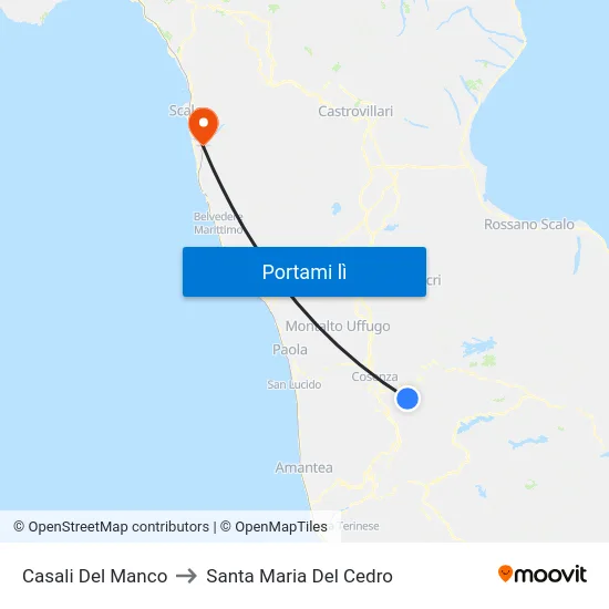 Casali Del Manco to Santa Maria Del Cedro map