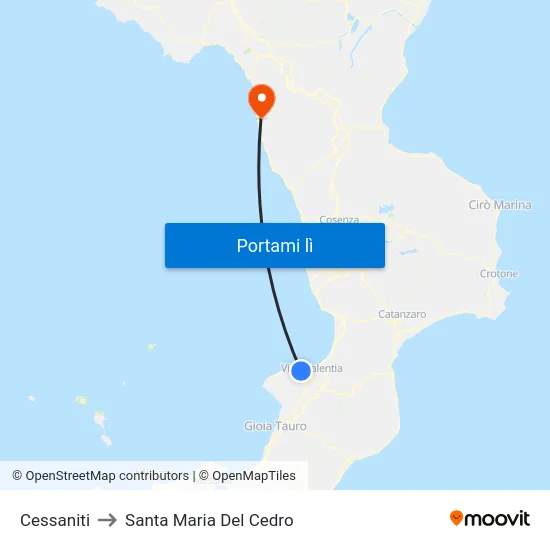 Cessaniti to Santa Maria Del Cedro map