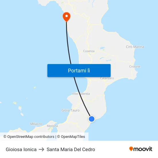 Gioiosa Ionica to Santa Maria Del Cedro map
