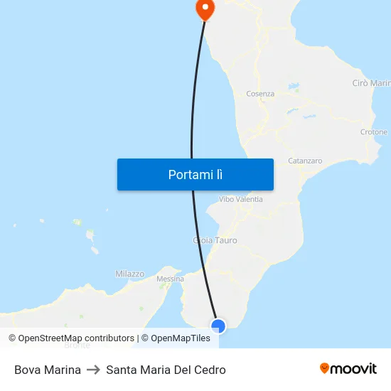 Bova Marina to Santa Maria Del Cedro map