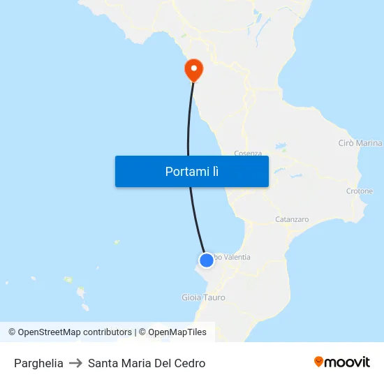 Parghelia to Santa Maria Del Cedro map