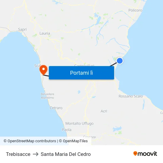 Trebisacce to Santa Maria Del Cedro map