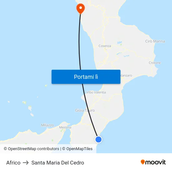 Africo to Santa Maria Del Cedro map