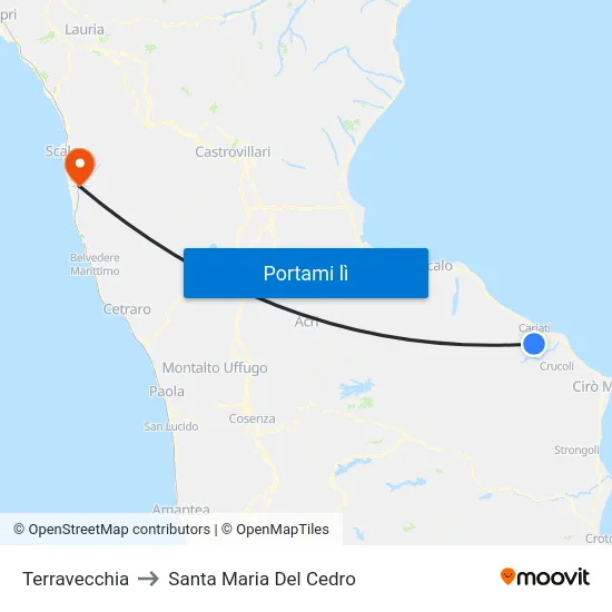 Terravecchia to Santa Maria Del Cedro map