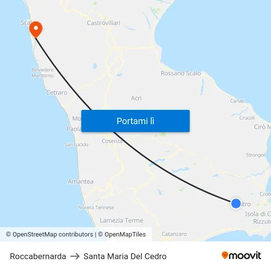 Roccabernarda to Santa Maria Del Cedro map