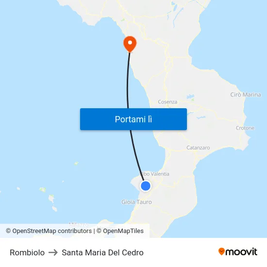 Rombiolo to Santa Maria Del Cedro map