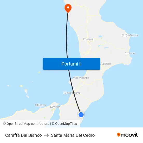 Caraffa Del Bianco to Santa Maria Del Cedro map