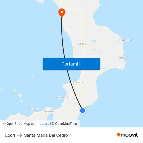 Locri to Santa Maria Del Cedro map