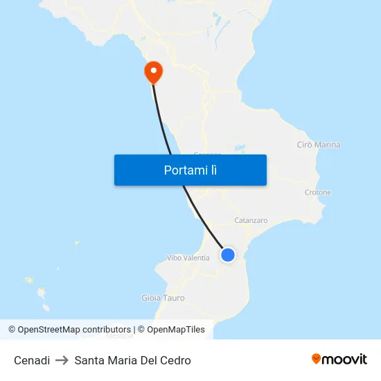 Cenadi to Santa Maria Del Cedro map