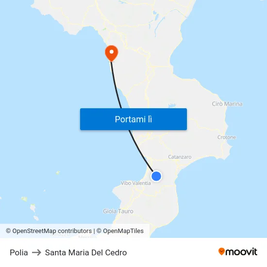 Polia to Santa Maria Del Cedro map
