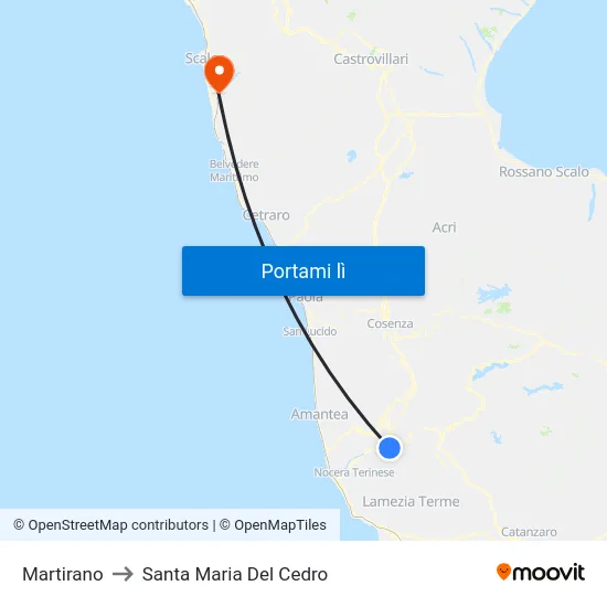 Martirano to Santa Maria Del Cedro map