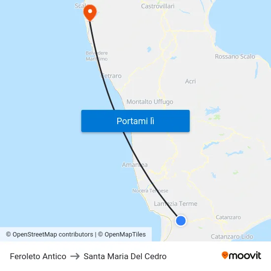 Feroleto Antico to Santa Maria Del Cedro map