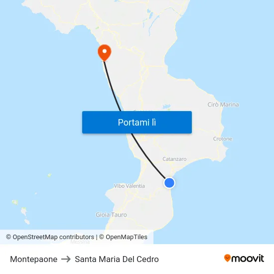 Montepaone to Santa Maria Del Cedro map