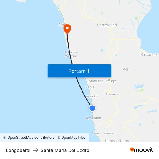 Longobardi to Santa Maria Del Cedro map