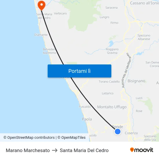 Marano Marchesato to Santa Maria Del Cedro map