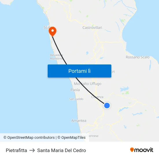 Pietrafitta to Santa Maria Del Cedro map