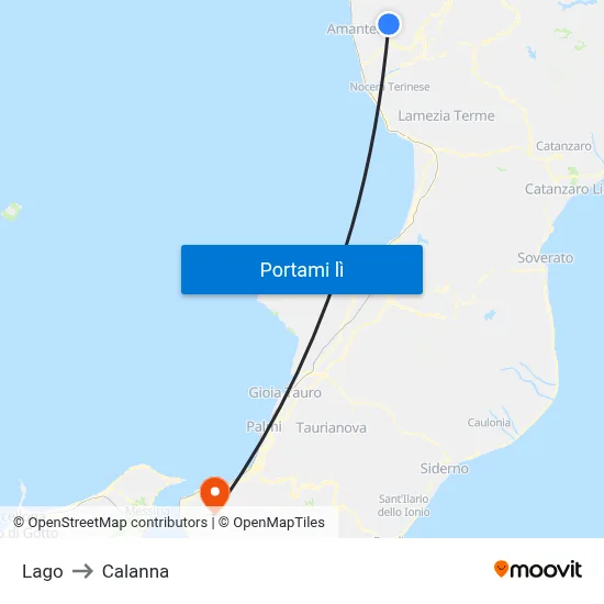 Lago to Calanna map