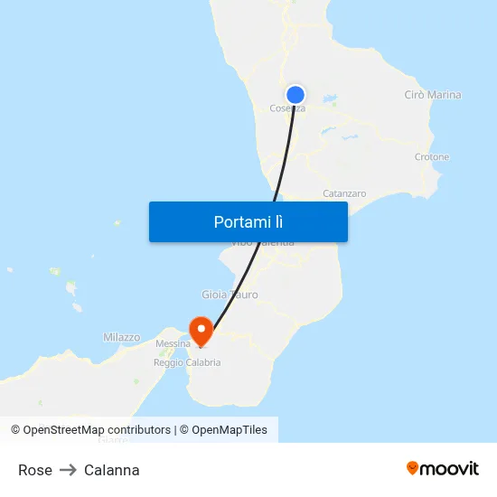 Rose to Calanna map