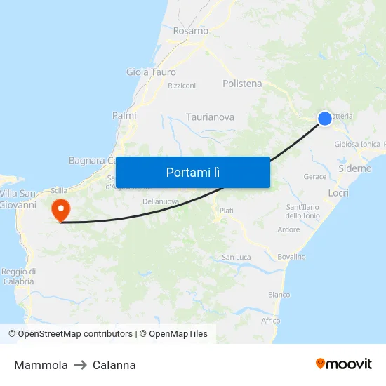 Mammola to Calanna map