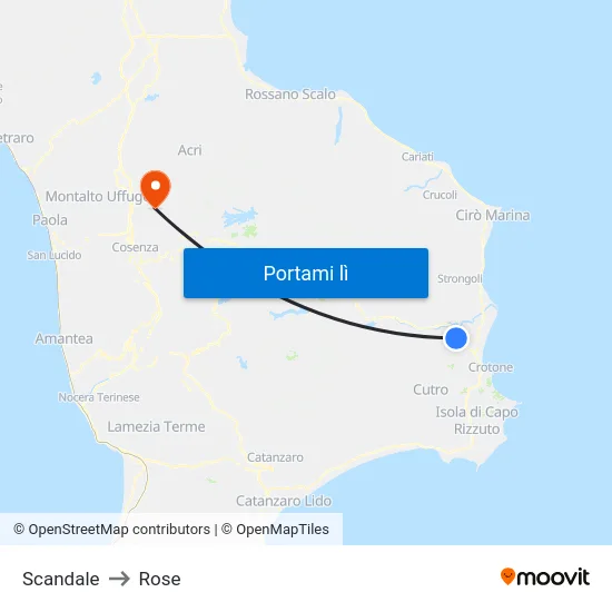 Scandale to Rose map