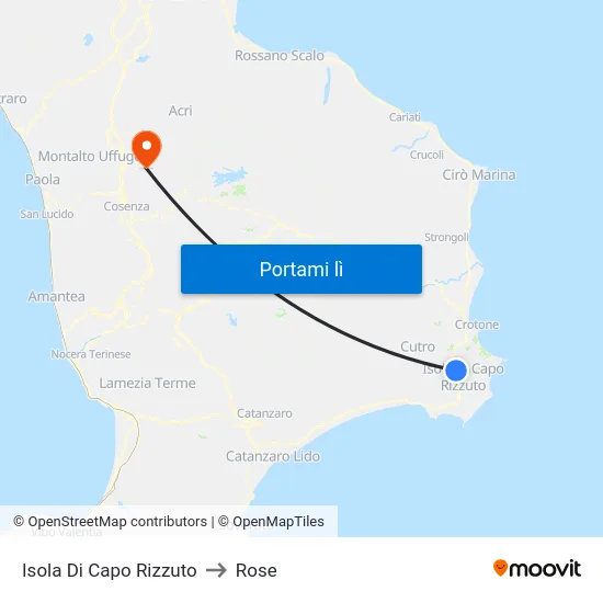 Isola Di Capo Rizzuto to Rose map