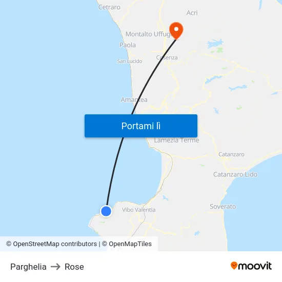 Parghelia to Rose map