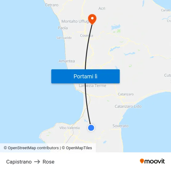 Capistrano to Rose map