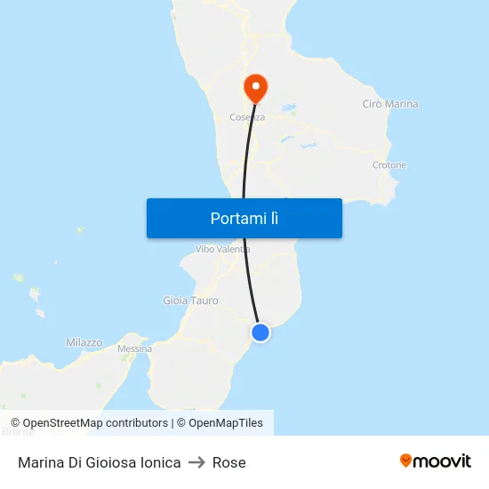 Marina Di Gioiosa Ionica to Rose map