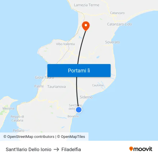 Sant'Ilario Dello Ionio to Filadelfia map