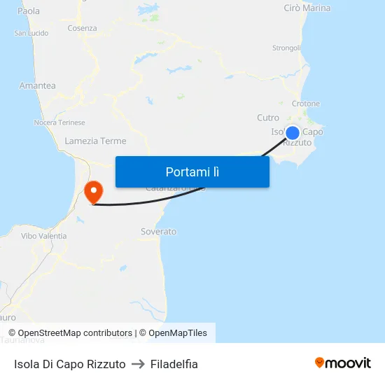 Isola Di Capo Rizzuto to Filadelfia map
