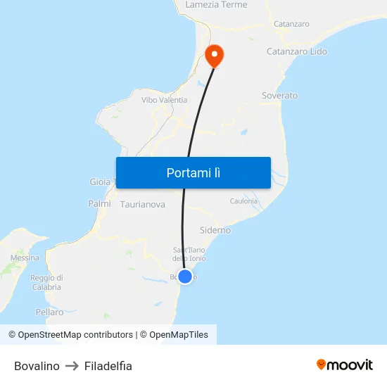 Bovalino to Filadelfia map