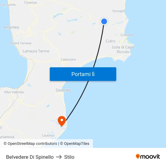 Belvedere Di Spinello to Stilo map