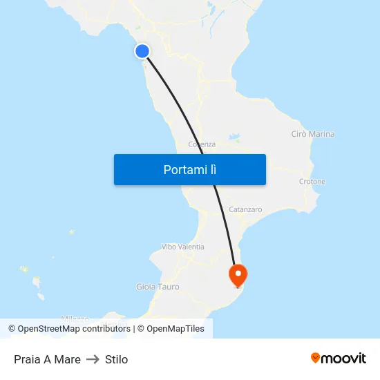 Praia A Mare to Stilo map