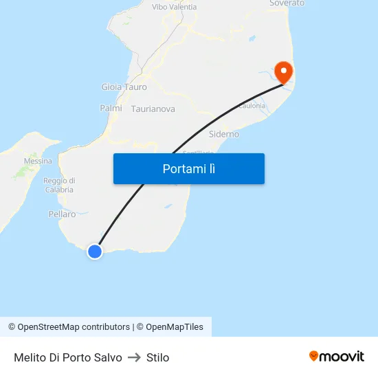 Melito Di Porto Salvo to Stilo map