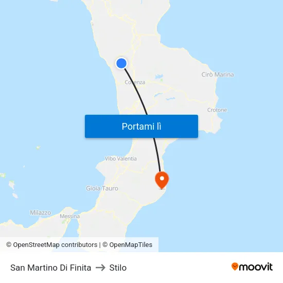 San Martino Di Finita to Stilo map