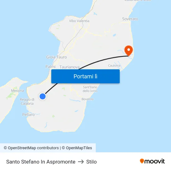 Santo Stefano In Aspromonte to Stilo map