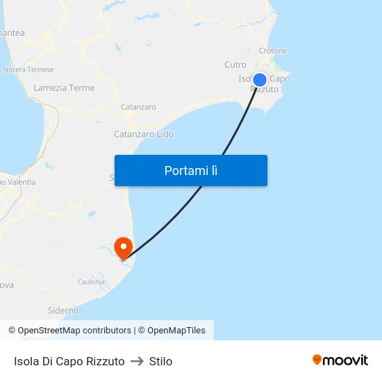 Isola Di Capo Rizzuto to Stilo map