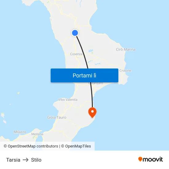 Tarsia to Stilo map