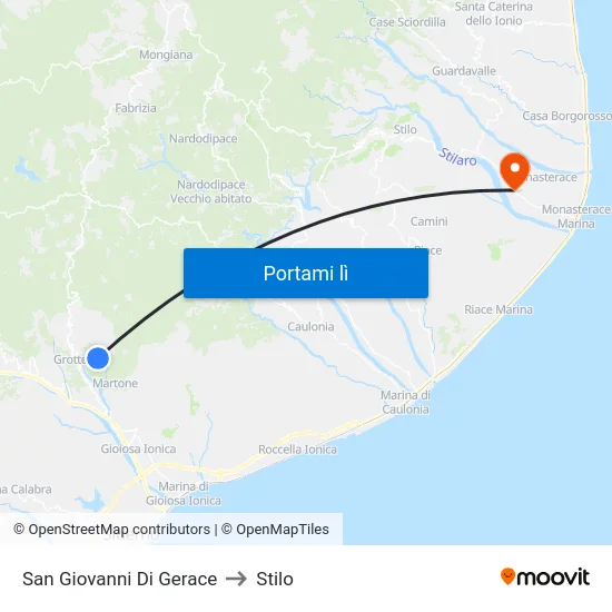 San Giovanni Di Gerace to Stilo map