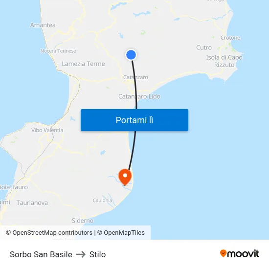 Sorbo San Basile to Stilo map