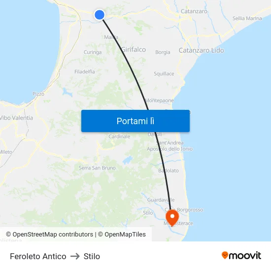 Feroleto Antico to Stilo map