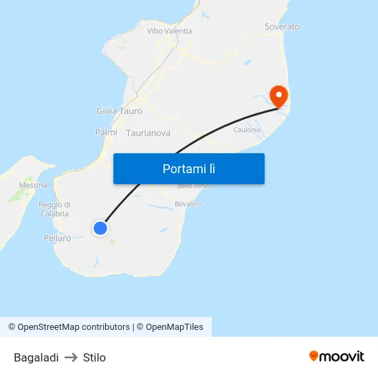 Bagaladi to Stilo map
