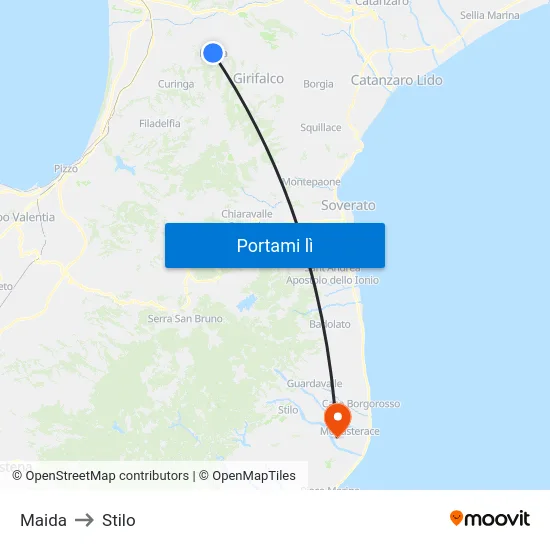 Maida to Stilo map