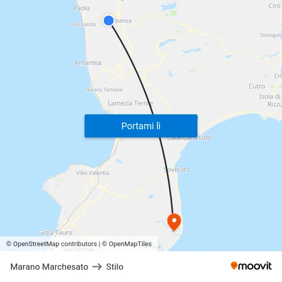 Marano Marchesato to Stilo map