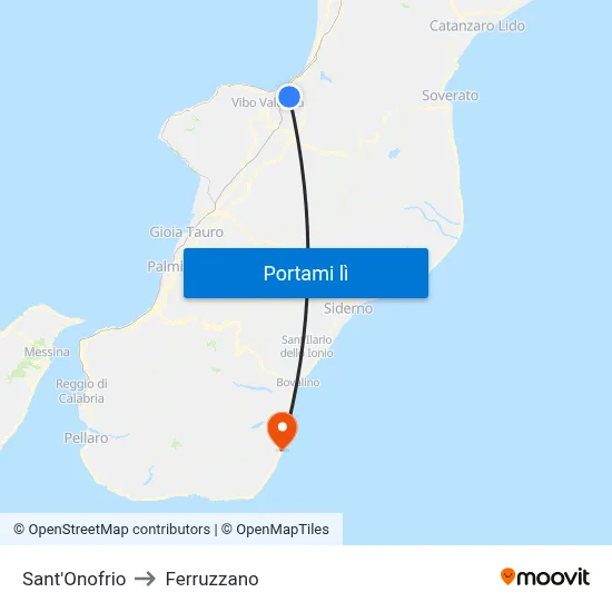 Sant'Onofrio to Ferruzzano map