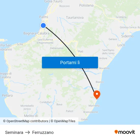 Seminara to Ferruzzano map