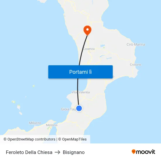 Feroleto Della Chiesa to Bisignano map
