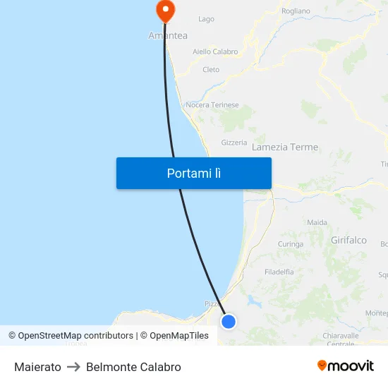 Maierato to Belmonte Calabro map