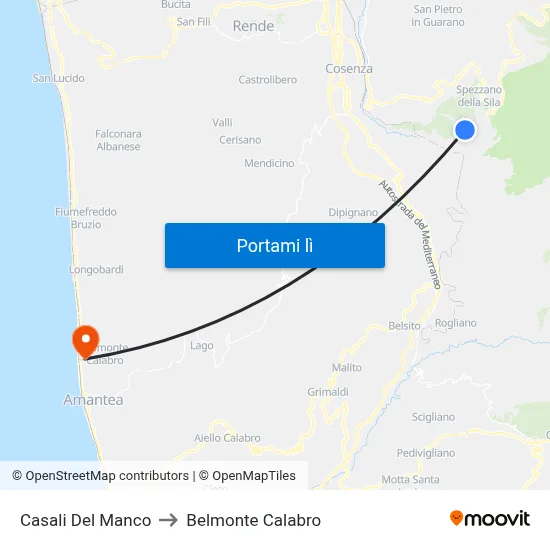 Casali Del Manco to Belmonte Calabro map