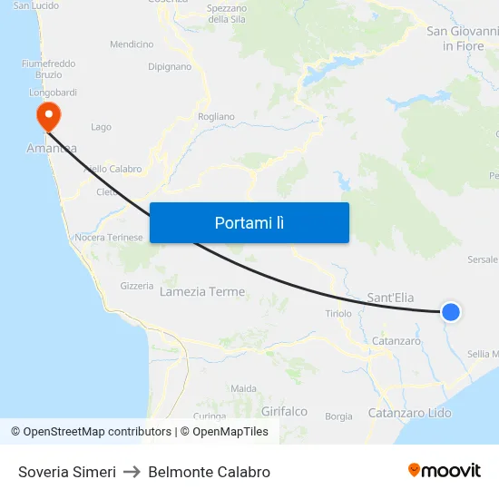 Soveria Simeri to Belmonte Calabro map